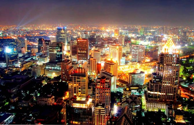 Фотообои Вид сверху на ночной город
