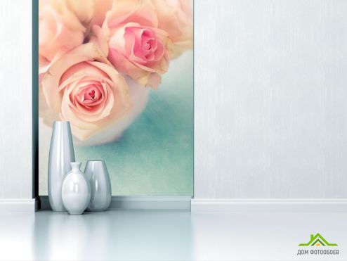 выбрать Фотообои Бежевые розы в вазе Фотообои Цветы на стену