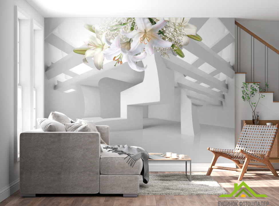 выбрать Фотошпалери 3d лілії Фотошпалери 3Д на стіну
