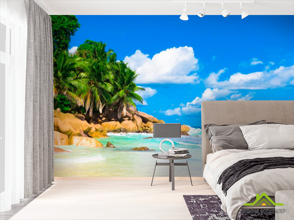 Фотошпалери Пляж, пальми, сонце