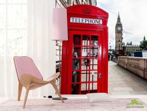 выбрать Фотообои Телефонная будка, Лондон Фотообои Фотообои Города: фото  на стену