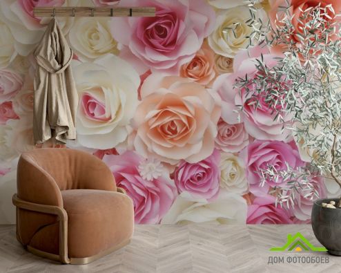 выбрать Фотообои розы нежных цветов Фотообои Фотообои Цветы:  на стену