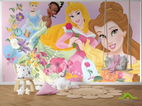 выбрать Фотообои Четыре принцессы Фотообои Фотообои Принцессы: рисунок  на стену
