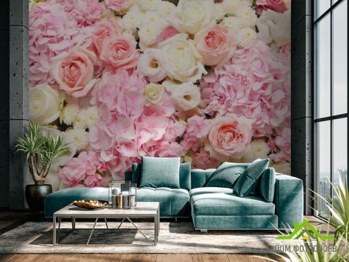 выбрать Фотошпалери ніжні біло-рожеві квіти Фотошпалери Фотошпалери Квіти:  на стіну