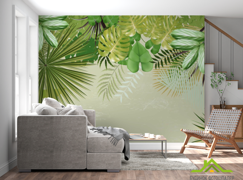 выбрать Фотошпалери зелені яскраві листя Каталог фотошпалер на стіну