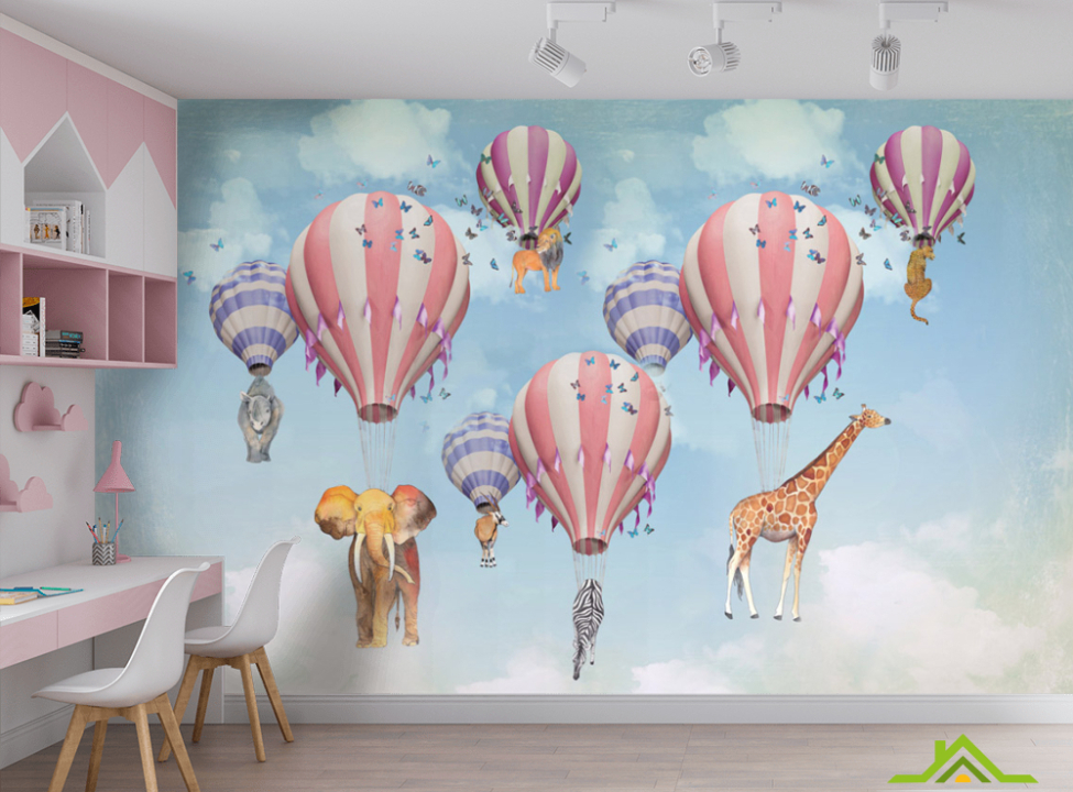 выбрать Фотошпалери Повітряні кулі з тваринами Каталог фотошпалер на стіну