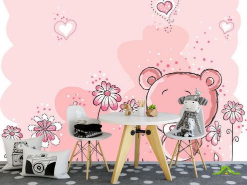 выбрать Фотообои Розовые мишки Фотообои Фотообои для малышей: рисунок  на стену