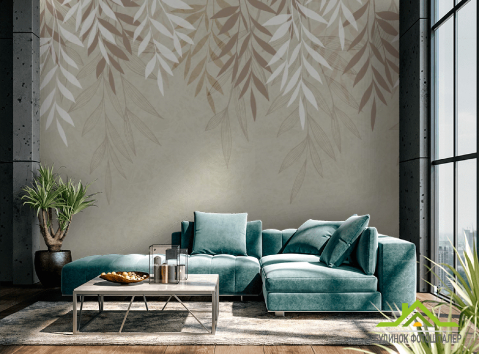 выбрать Фотошпалери Векторні листя звисають Каталог фотошпалер на стіну