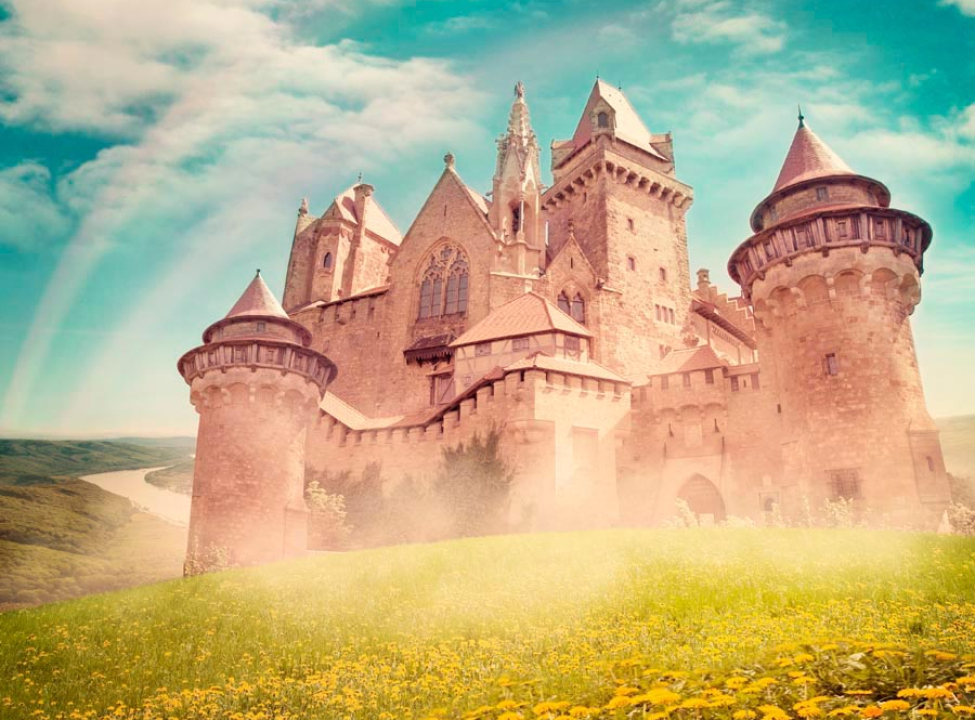 выбрать Фотошпалери Замок посеред поля Каталог фотошпалер на стіну