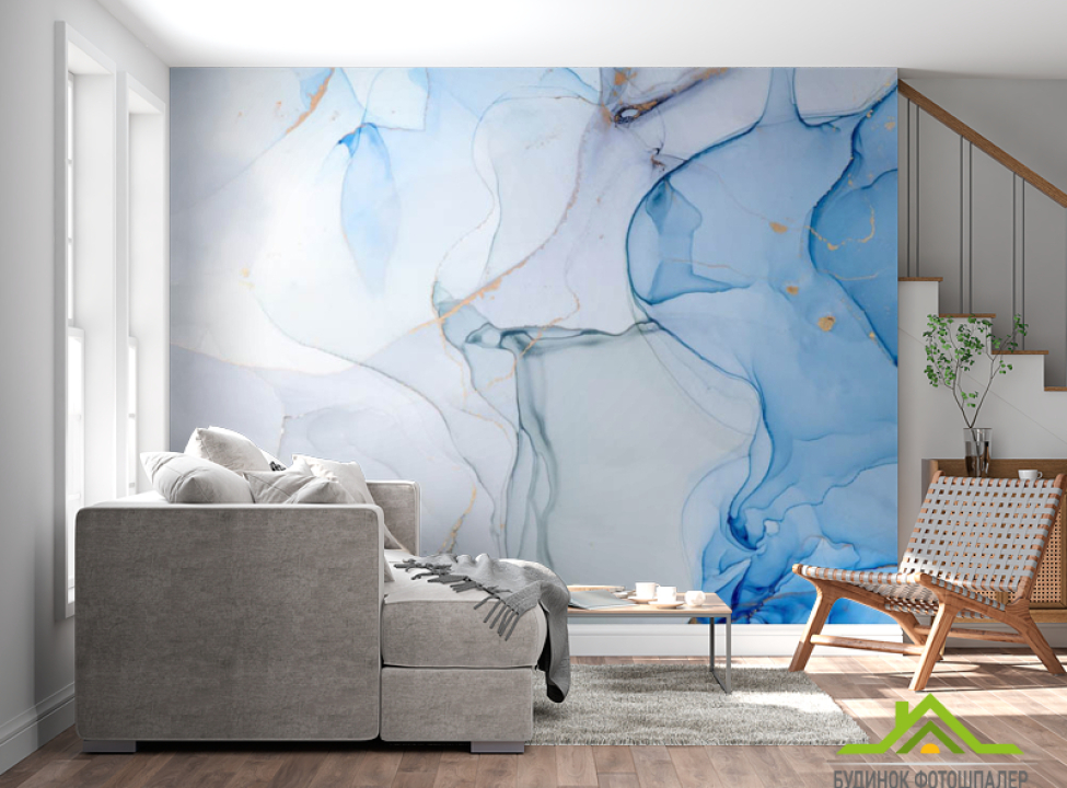 выбрать Фотошпалери флюїд Блакитний Фотошпалери Fluid art на стіну