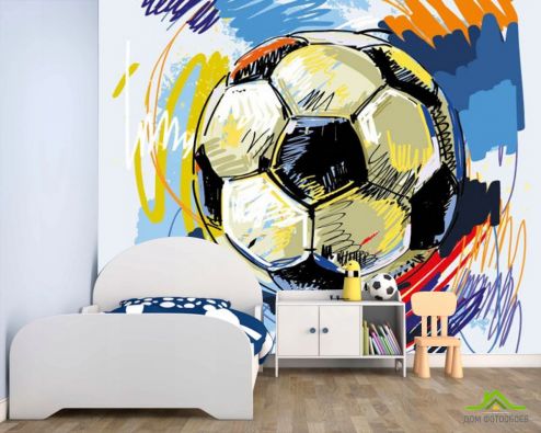 выбрать Фотообои Рисованный мяч Фотообои футбол на стену