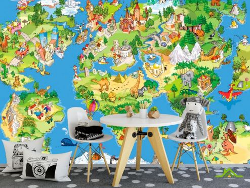 выбрать Фотообои Карта сказочного мира Фотообои Фотообои для малышей: рисунок  на стену