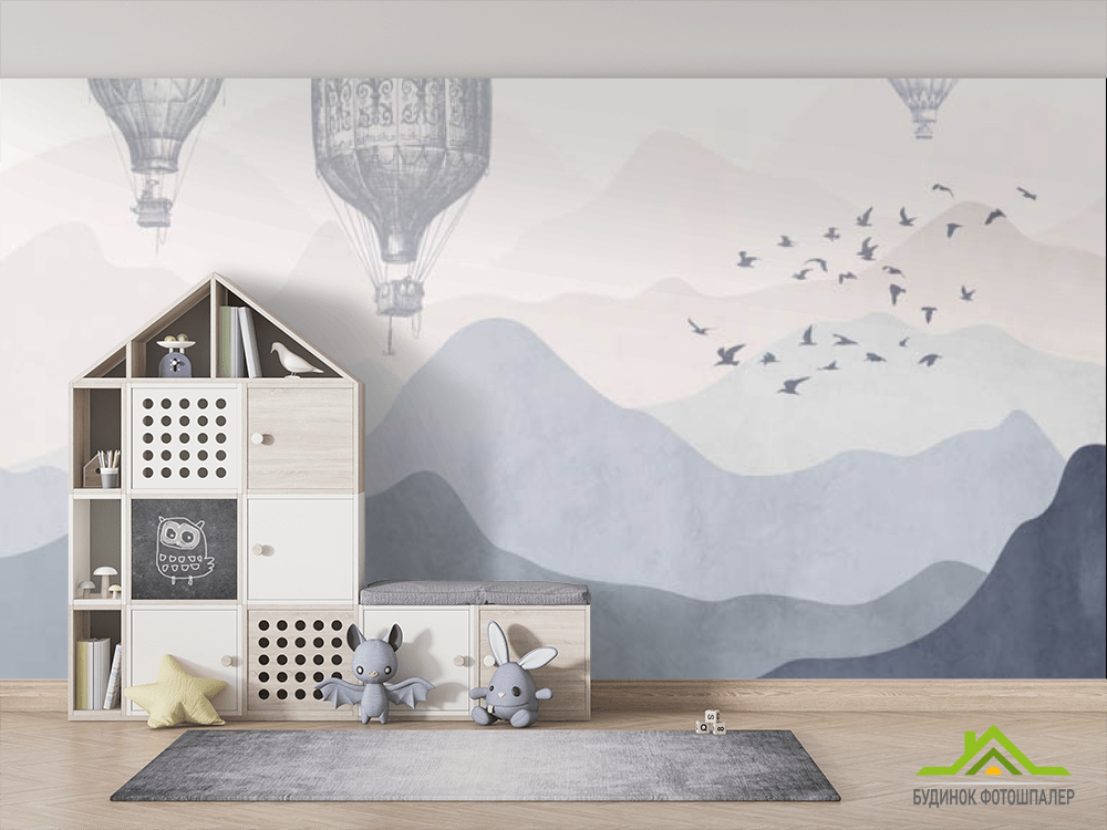 Фотошпалери Повітряні кулі в скандинавському стилі