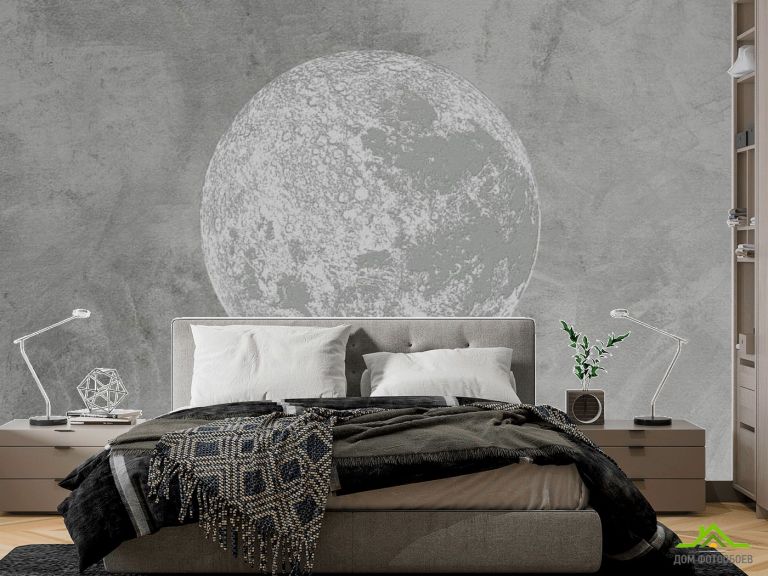 Фотообои Серая луна минимализм
