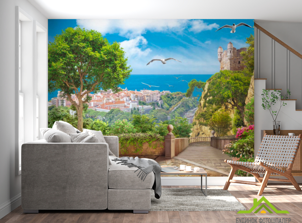 выбрать Фотошпалери Місто, чайки, дерева Каталог фотошпалер на стіну