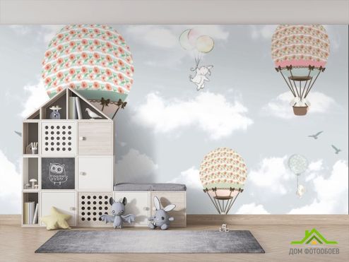 выбрать Фотообои Воздушные шары Фотообои Фотообои в детскую: горизонталная, горизонтальная ориентация на стену