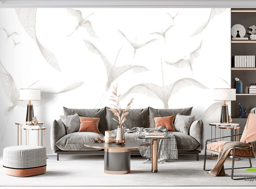 выбрать Фотообои птицы на белом фоне Каталог фотообоев на стену