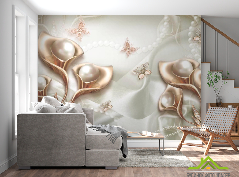 выбрать Фотошпалери Абстрактні квіти 3d Каталог фотошпалер на стіну