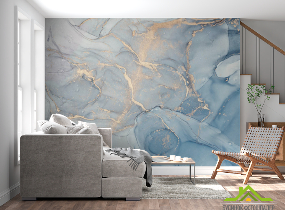выбрать Фотообои Fluid art голубой Каталог фотообоев на стену