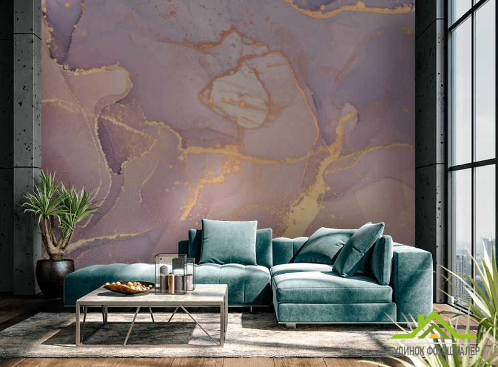 выбрать Фотообои Розовый fluid art с золотом Каталог фотообоев на стену