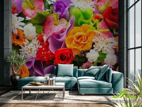 выбрать Фотообои Яркий букет цветов  на стену