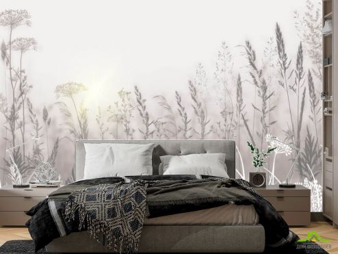 выбрать Фотообои Сухоцветы в постельных тонах Фотообои в спальню на стену