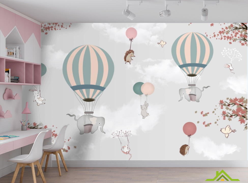 выбрать Фотообои животные на воздушных шариках Каталог фотообоев на стену