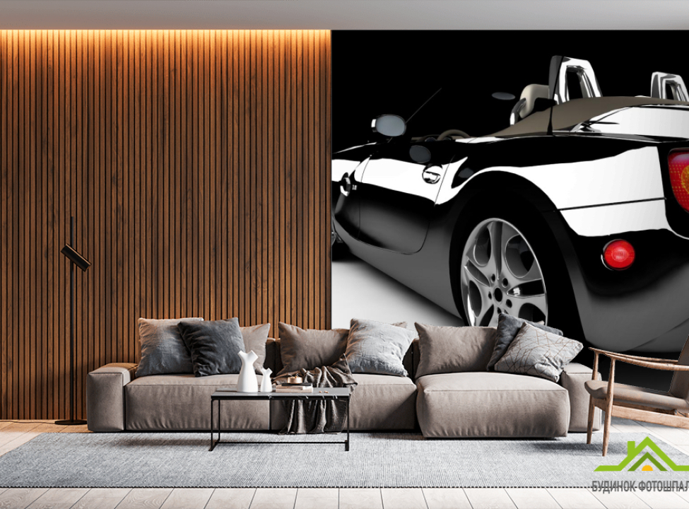 выбрать Фотошпалери чорний блискучий автомобіль Каталог фотошпалер на стіну
