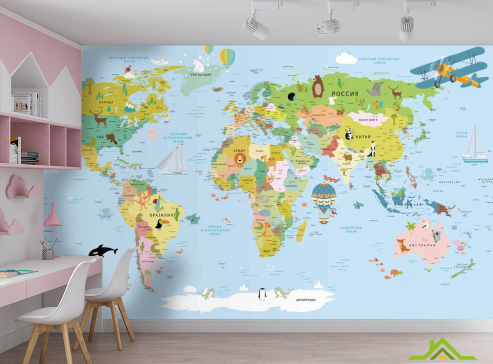 выбрать Фотошпалери карта світу Каталог фотошпалер на стіну