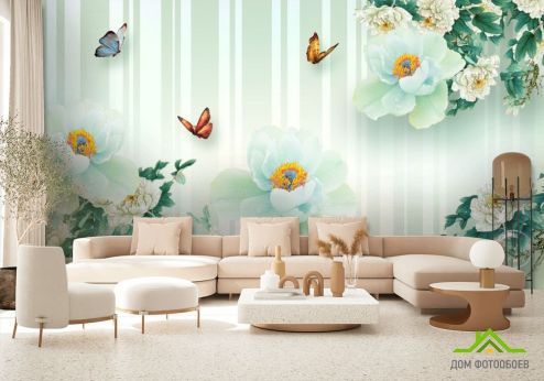 выбрать Фотообои  Салатовые цветы 3д Фотообои 3Д на стену