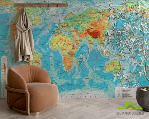 выбрать Фотообои Карта Фотообои Фотообои карта Мира: горизонталная, горизонтальная ориентация на стену