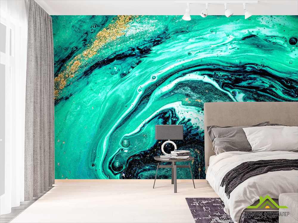 Фотообои Fluid art зелёный
