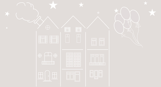 Фотообои Рисованные домики