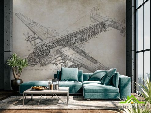 выбрать Фотообои конструктор самолета Фотообои по стилю на стену