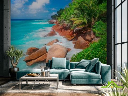 выбрать Фотообои Тропический остров Зеленые фотообои на стену