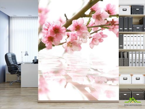 выбрать Фотообои цвет вишни над водой Фотообои Фотообои Цветы: вертикальная на стену