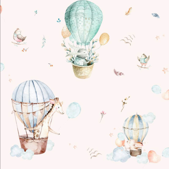 Фотошпалери Тварини в повітряній кульці патерн