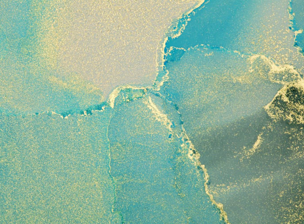 выбрать Фотообои Бирюзовый fluid art с золотом Каталог фотообоев на стену