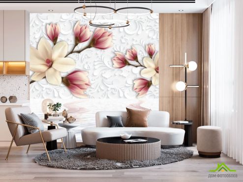 выбрать Фотообои Цветы Фотообои Фотообои 3D цветы : картинка  на стену