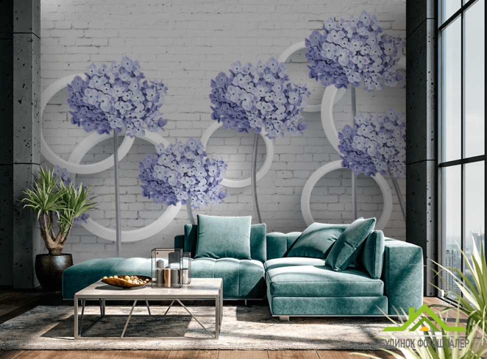 выбрать Фотошпалери 3д квіти блакитні Каталог фотошпалер на стіну