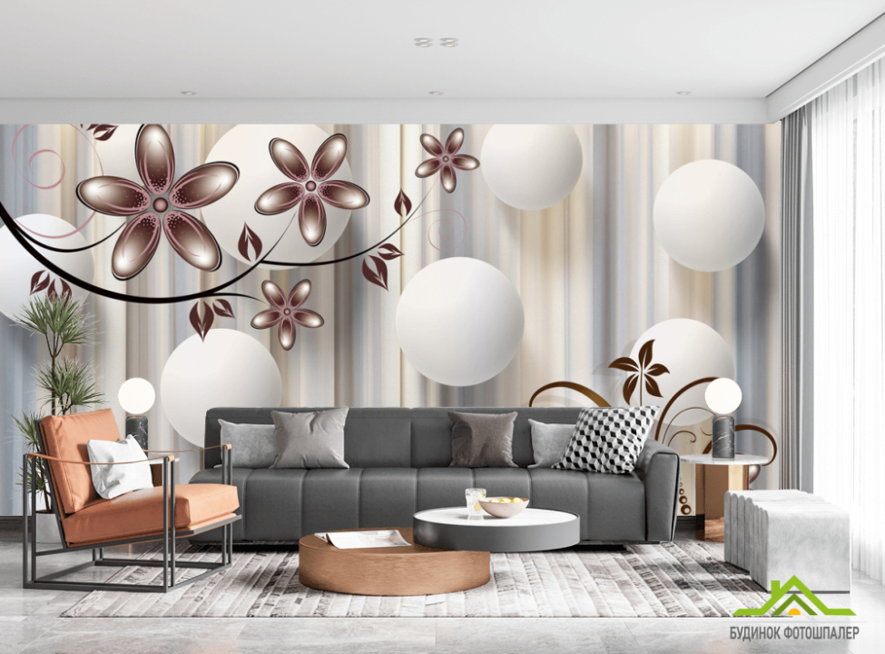 выбрать Фотошпалери Квіти на коричневому тлі Каталог фотошпалер на стіну