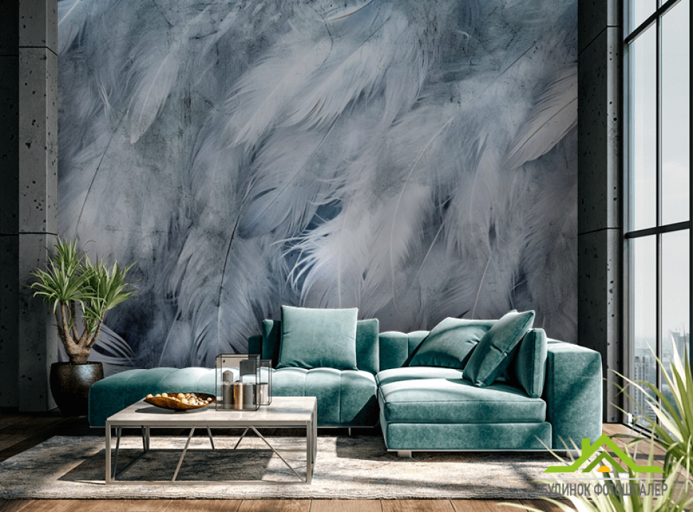 выбрать Фотообои Перья синие Каталог фотообоев на стену
