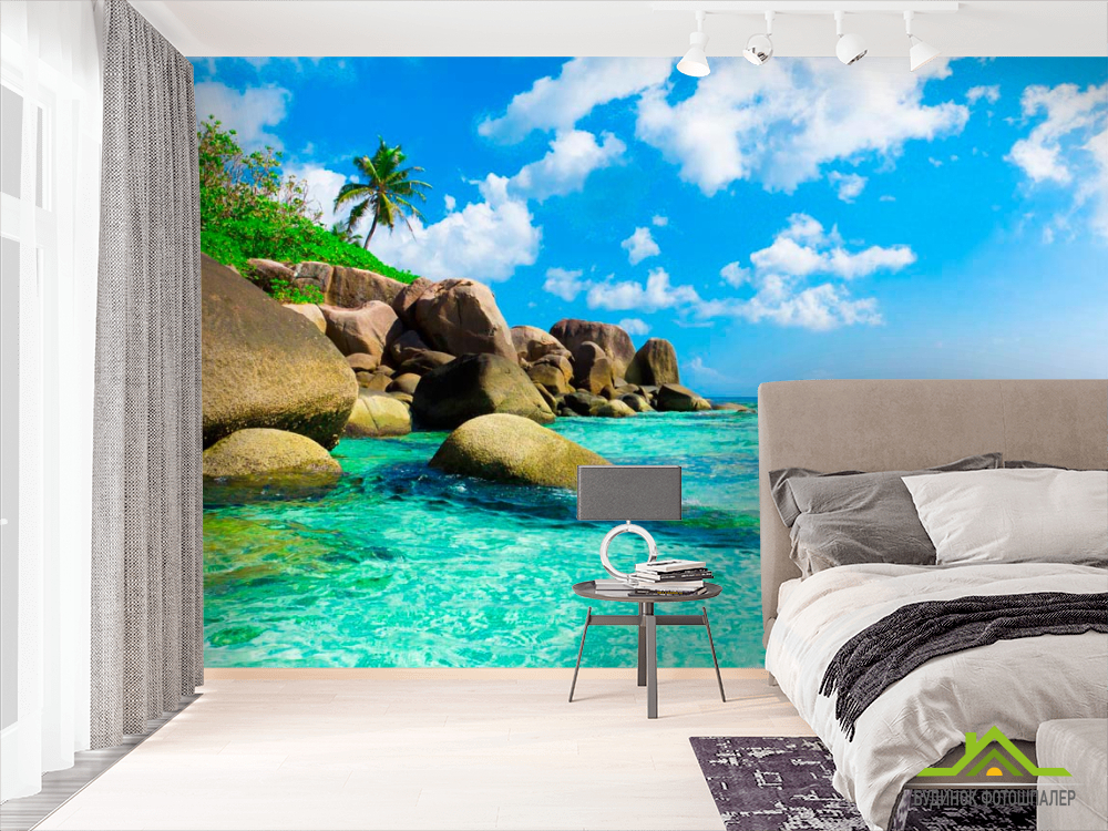 Фотообои Валуны, вода бирюзовая