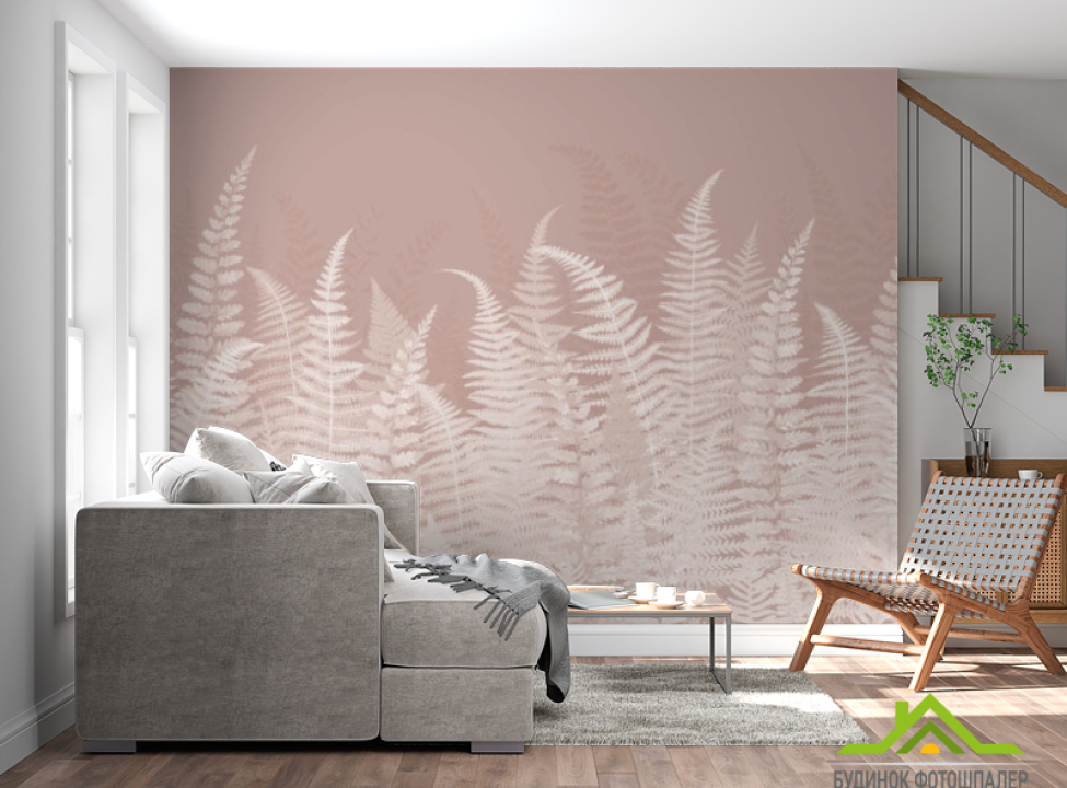 выбрать Фотошпалери листя папороті рожеві Каталог фотошпалер на стіну