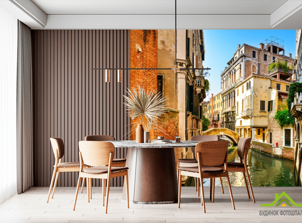 выбрать Фотообои дома на воде и мостик Каталог фотообоев на стену