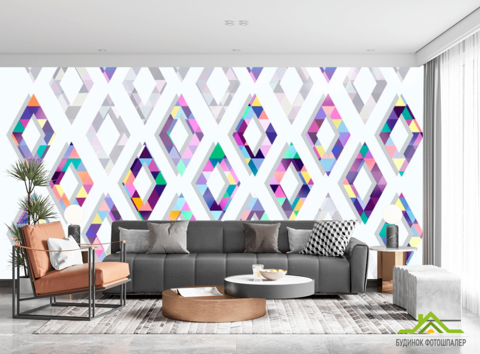 выбрать Фотообои 3Д Ромбы Каталог фотообоев на стену