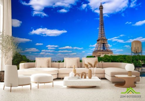 выбрать Фотообои ярко-синее небо Парижа Фотообои Париж на стену