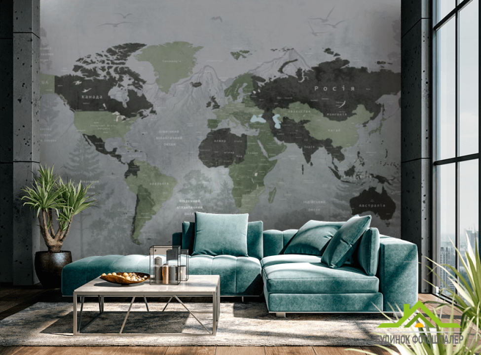 выбрать Фотошпалери Карта з лісом Каталог фотошпалер на стіну