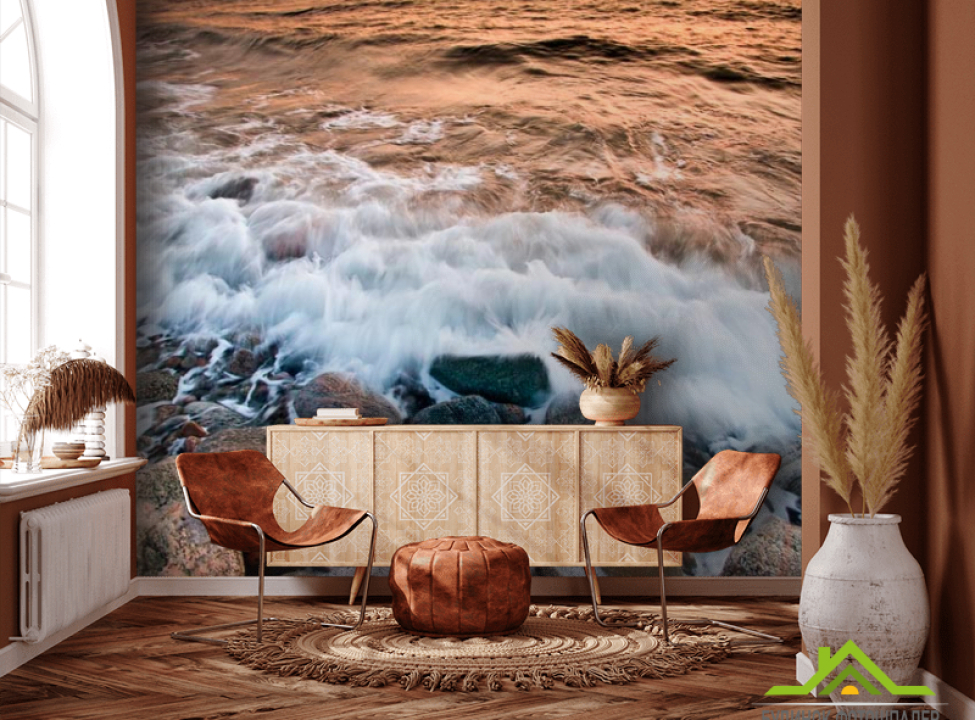 выбрать Фотошпалери Хвиля на каменях Каталог фотошпалер на стіну