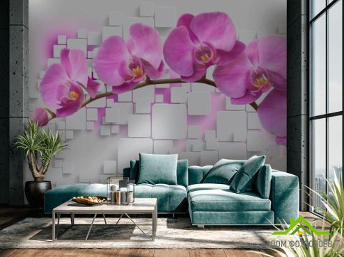 выбрать Фотообои Орхидеи Фотообои 3D фотообои: горизонталная, горизонтальная ориентация на стену